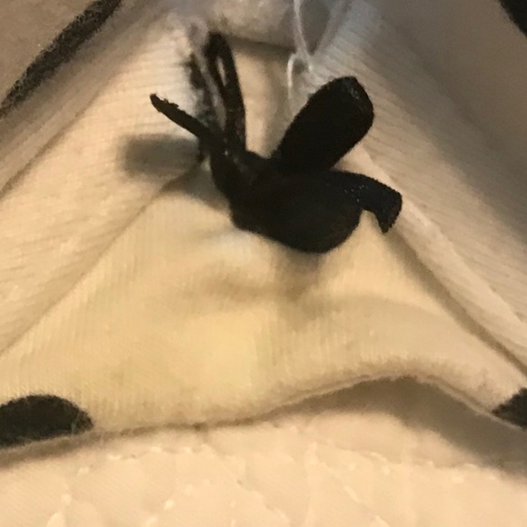 Cacique cotton boost plunge white bra with black polka dots & lace (44B) - Picture 3 of 10